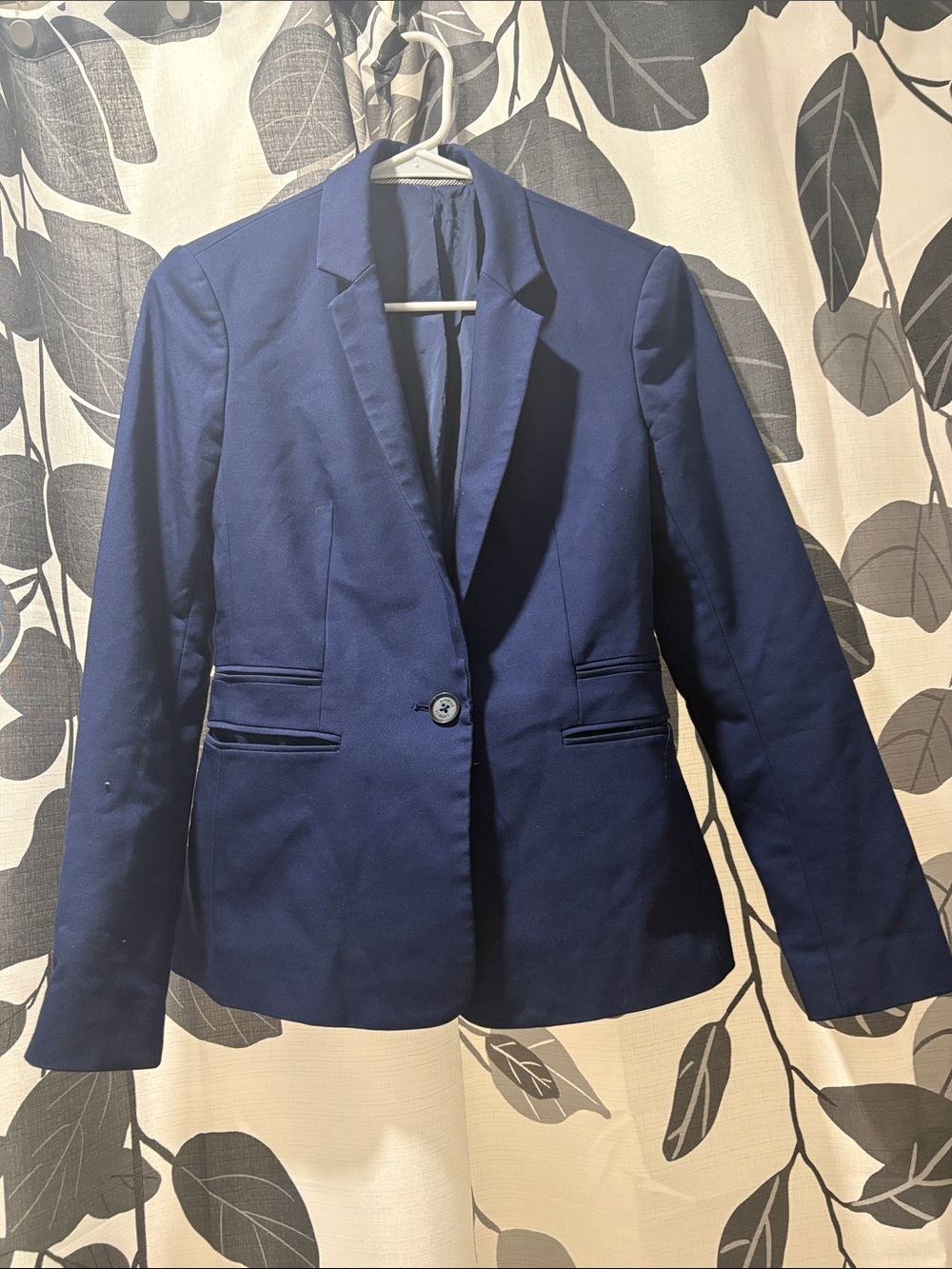 Express Women’s Navy Blue Single-Button Blazer